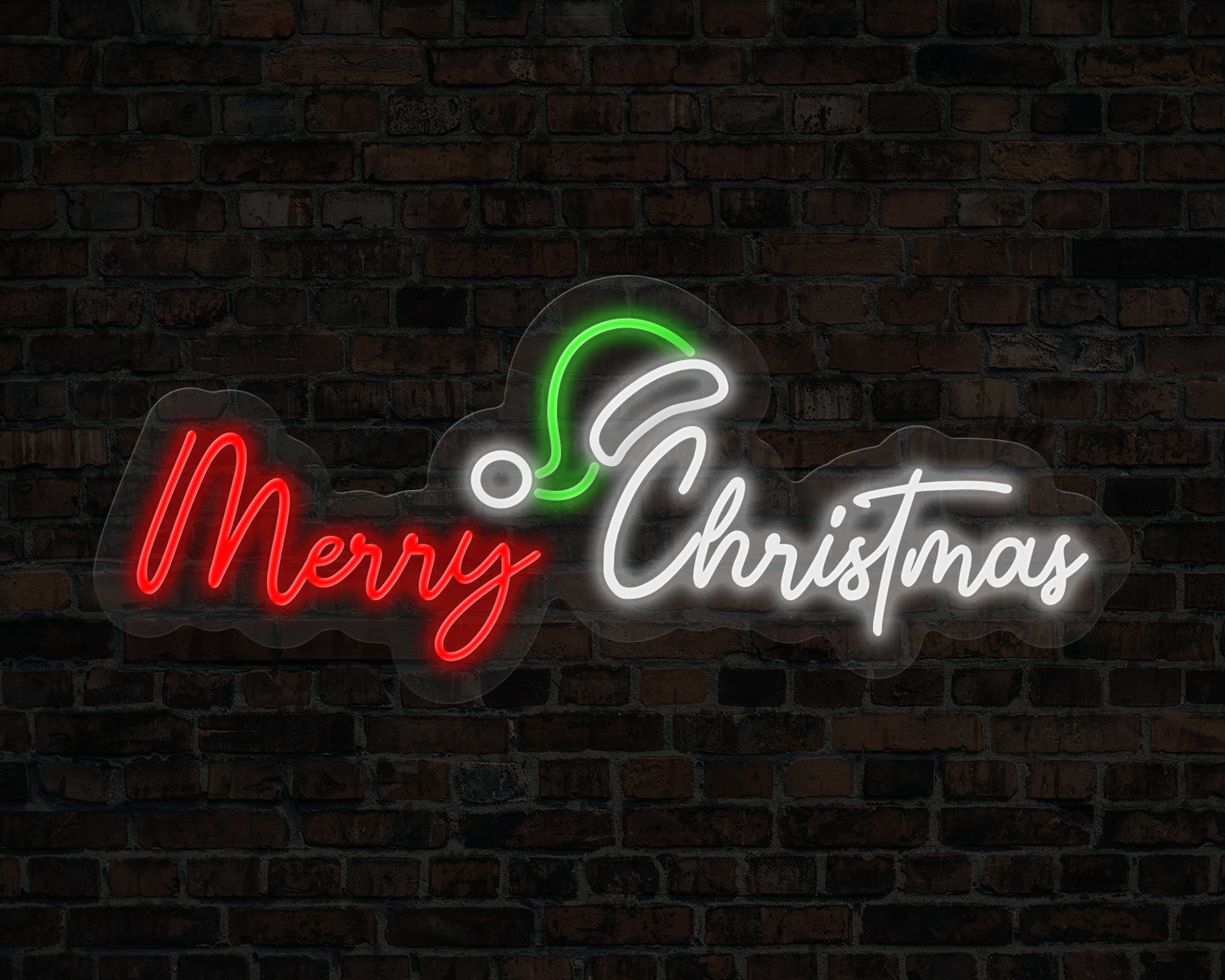 Merry Christmas with Cap Neon Sign