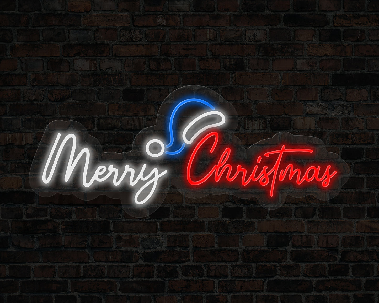 Merry Christmas with Cap Neon Sign