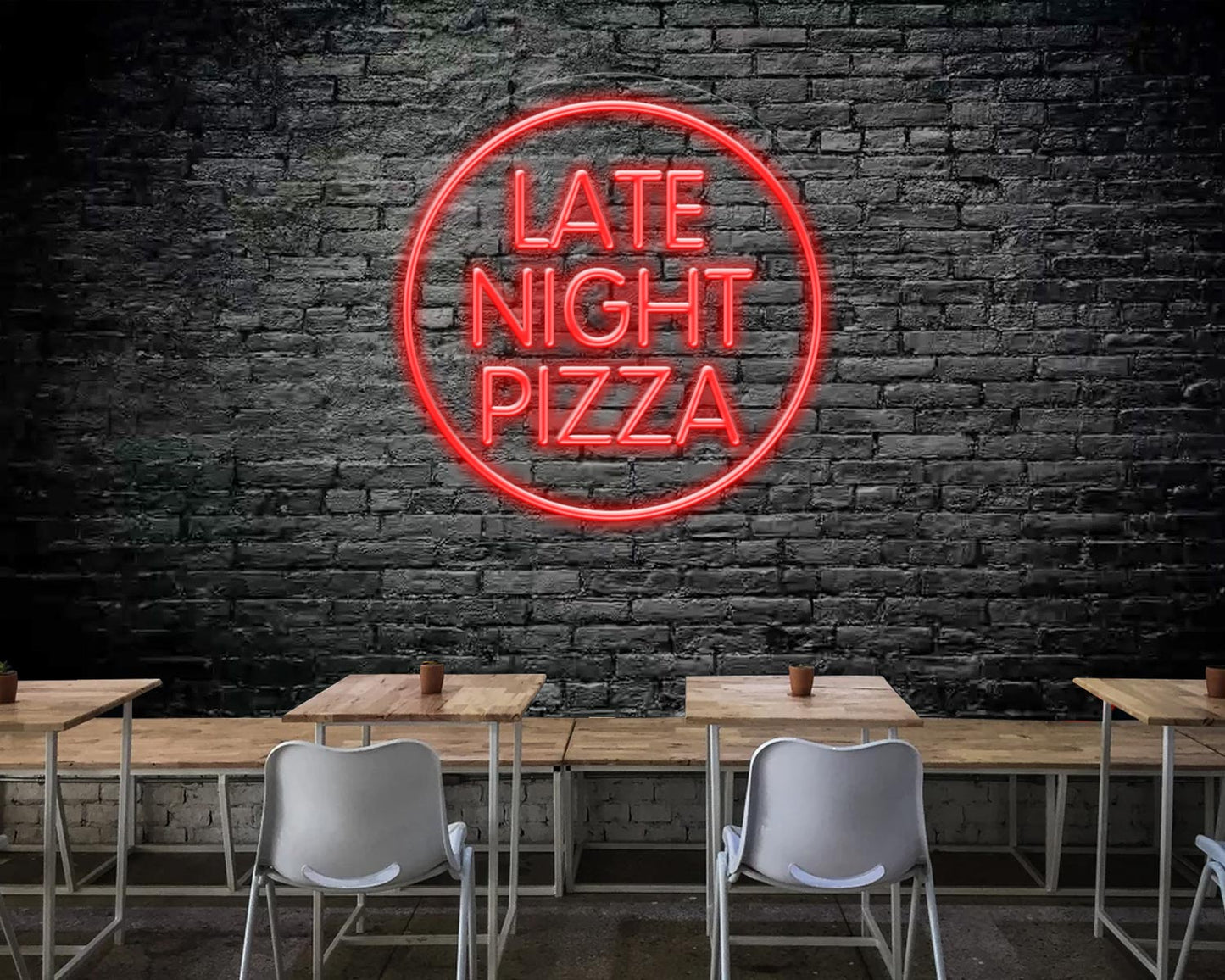 Late Night Pizza Neon Sign