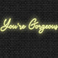 You're Gorgeous Neon Sign