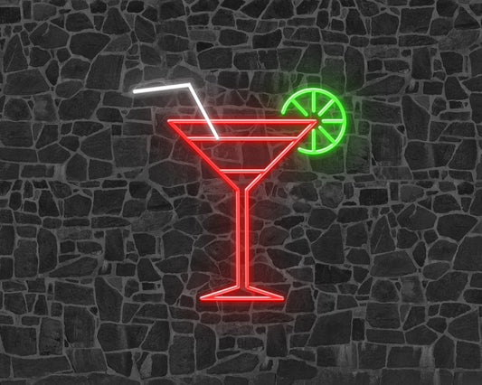 Sipping Cocktails Neon Sign