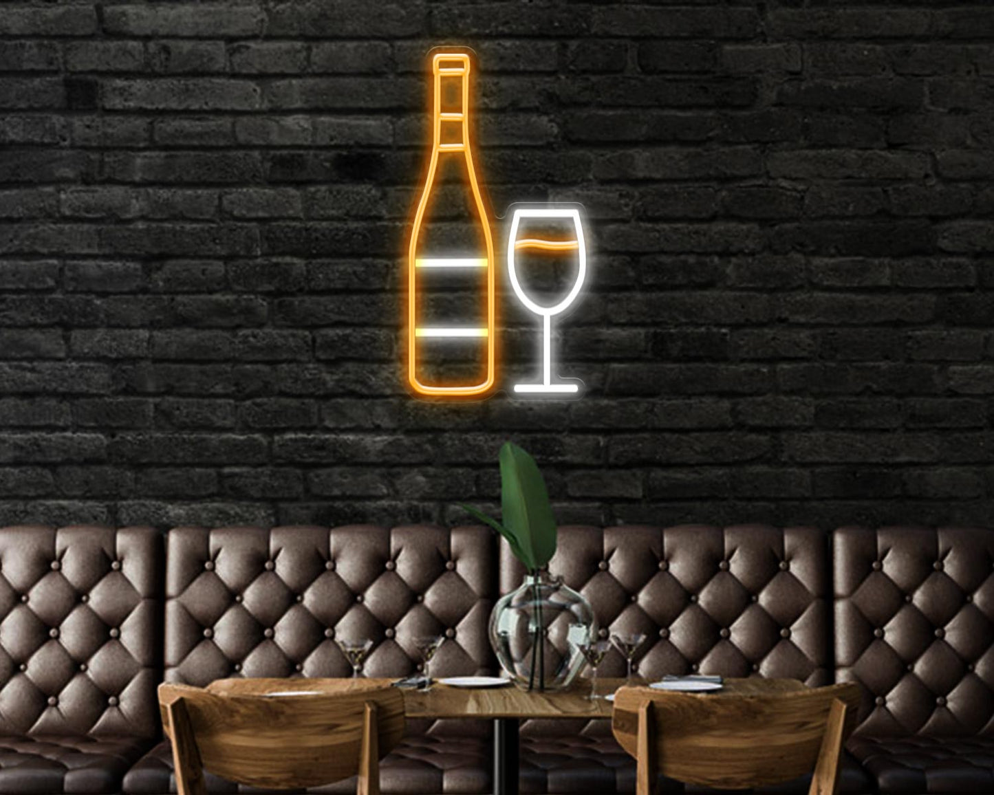 Wine with Glass Neon Sign