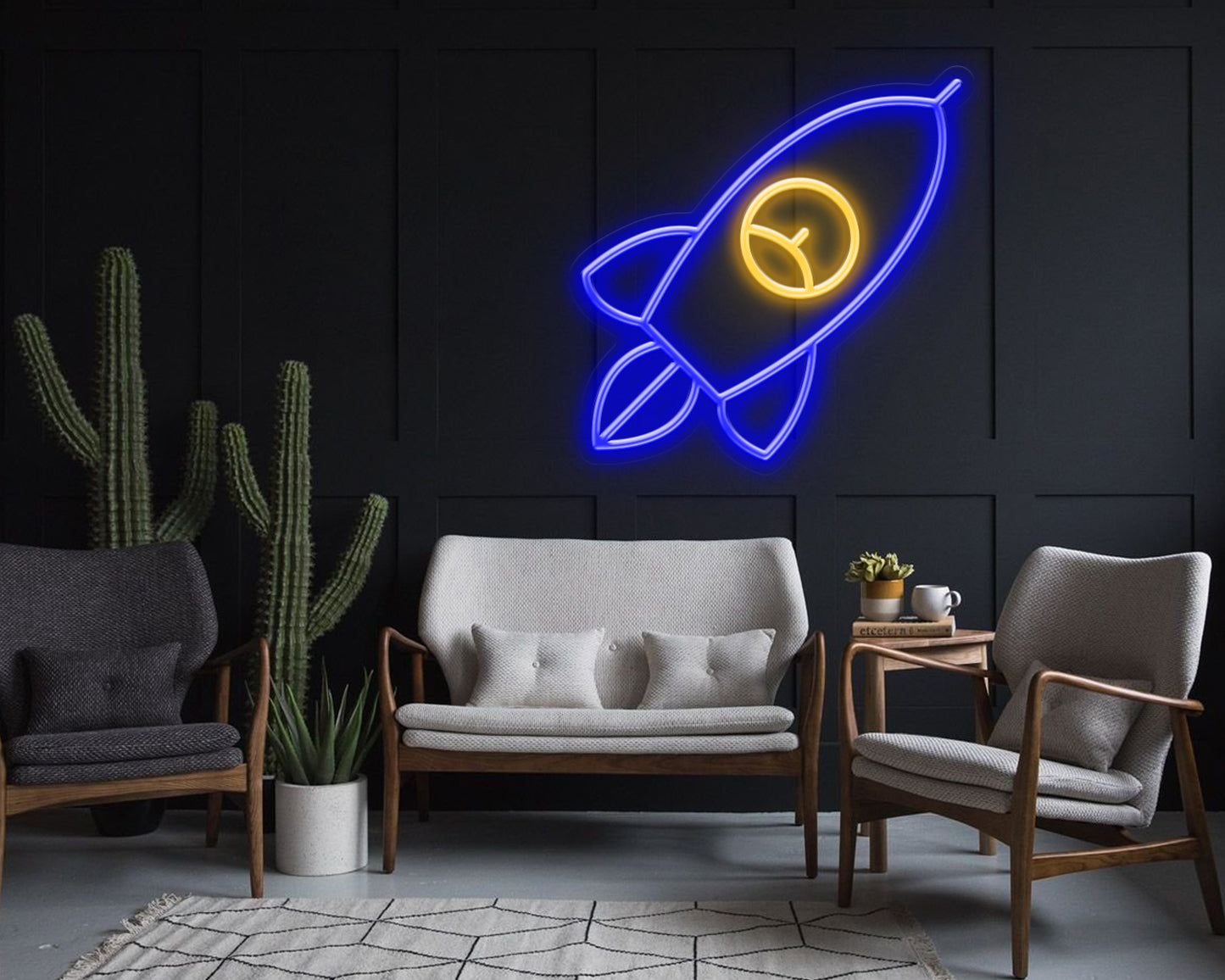 Rocket Ship Neon Sign