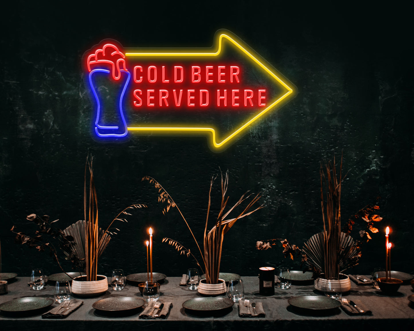 Cold Beer Served Here Neon Sign