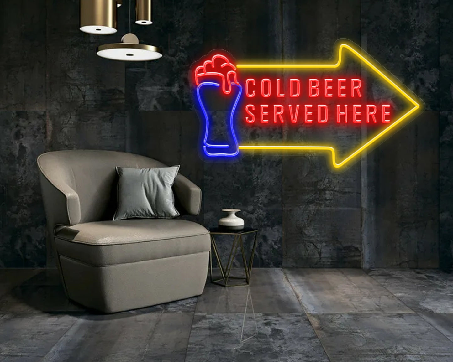 Cold Beer Served Here Neon Sign