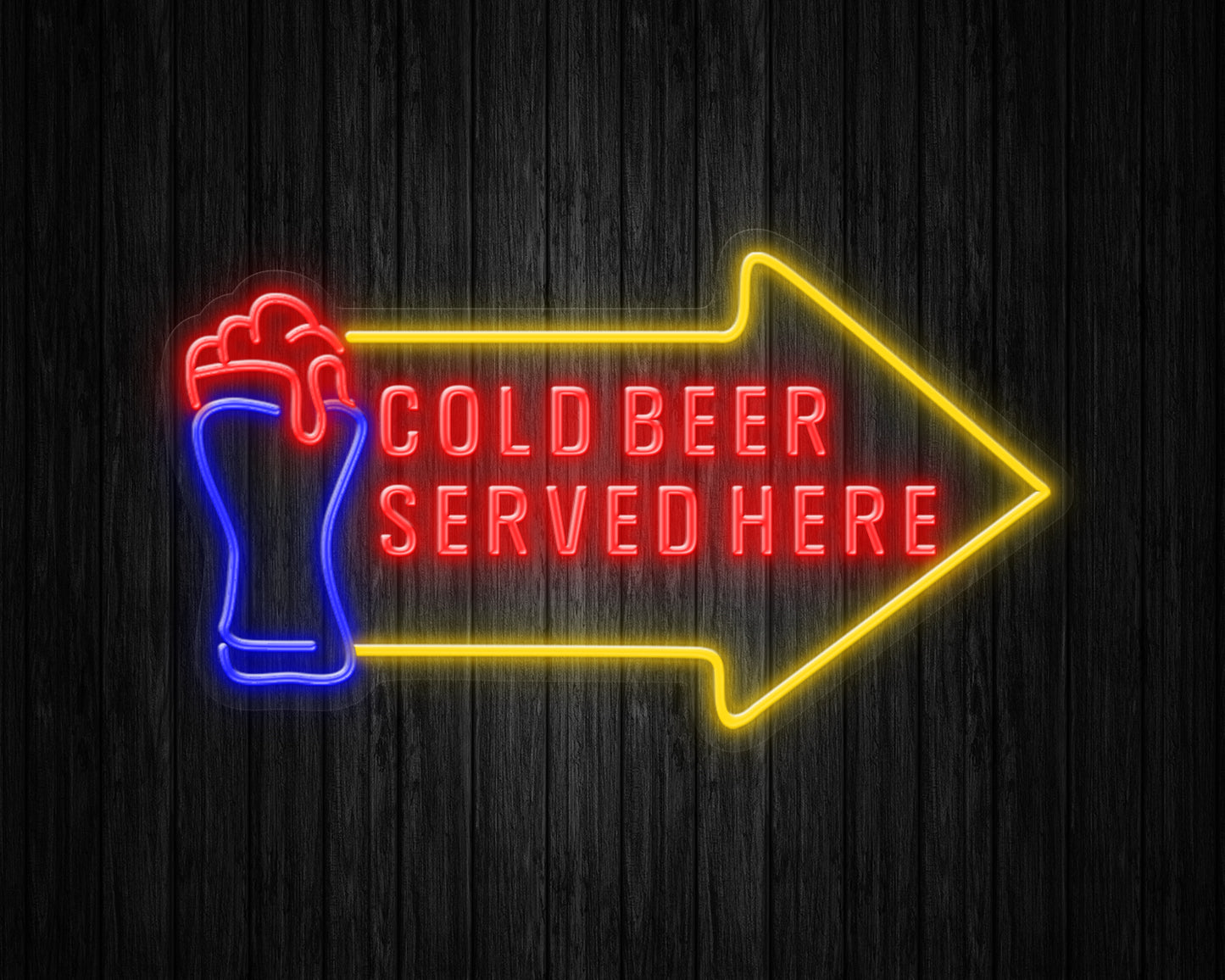 Cold Beer Served Here Neon Sign