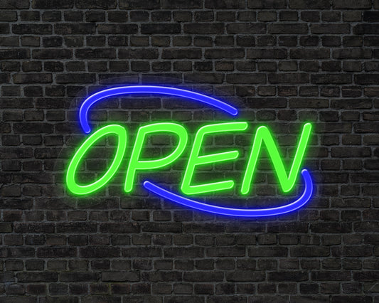 Open Colour Neon Sign