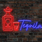 Tequila Bottle & Shot Glass Neon Sign