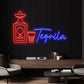 Tequila Bottle & Shot Glass Neon Sign