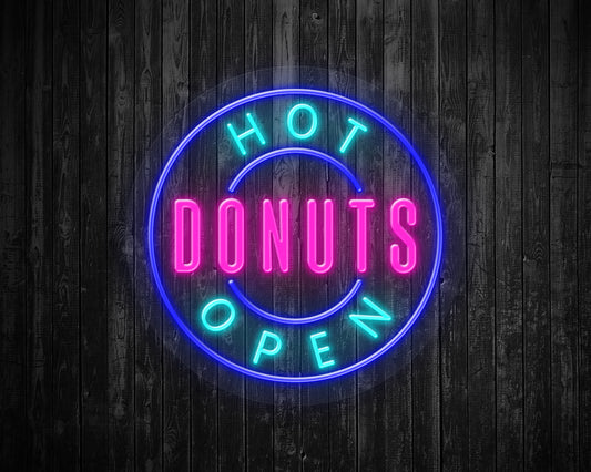 Hot Donuts Neon Sign