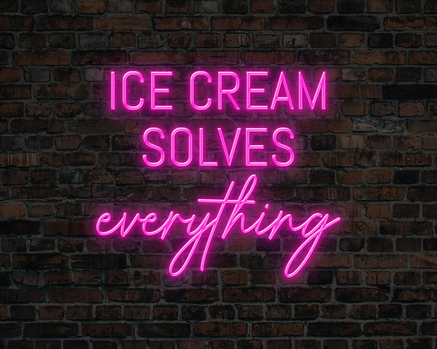 Ice Cream Solves Everything Neon Sign