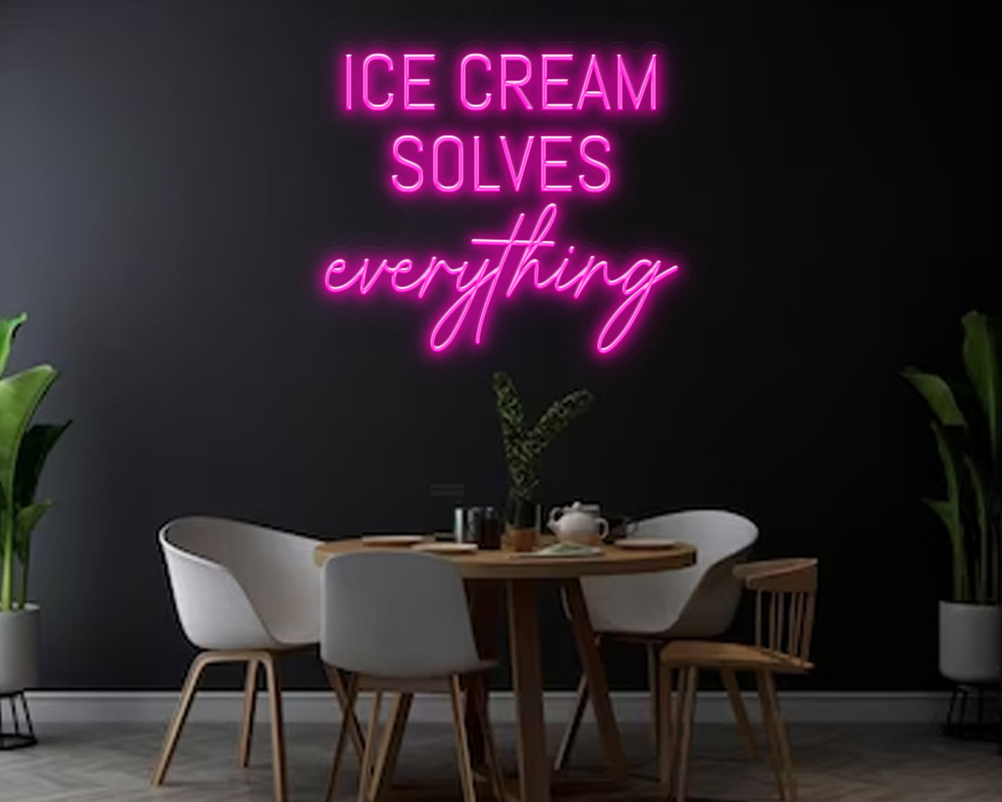 Ice Cream Solves Everything Neon Sign