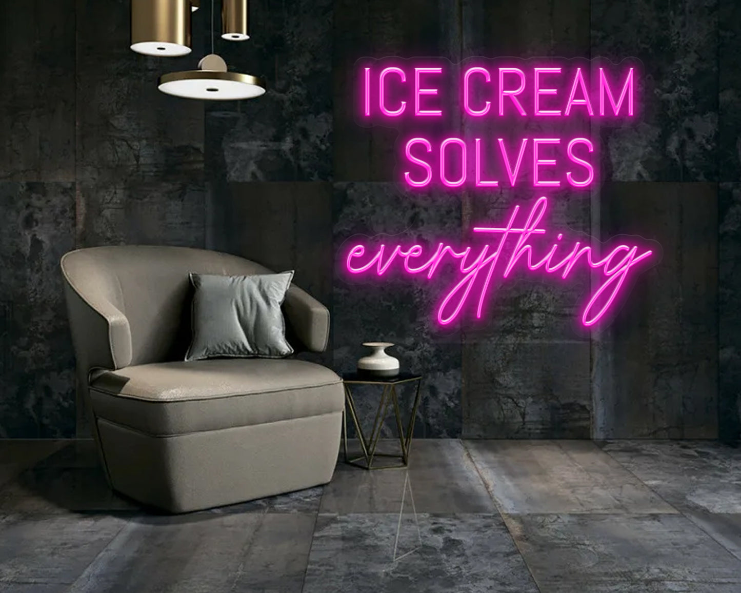 Ice Cream Solves Everything Neon Sign