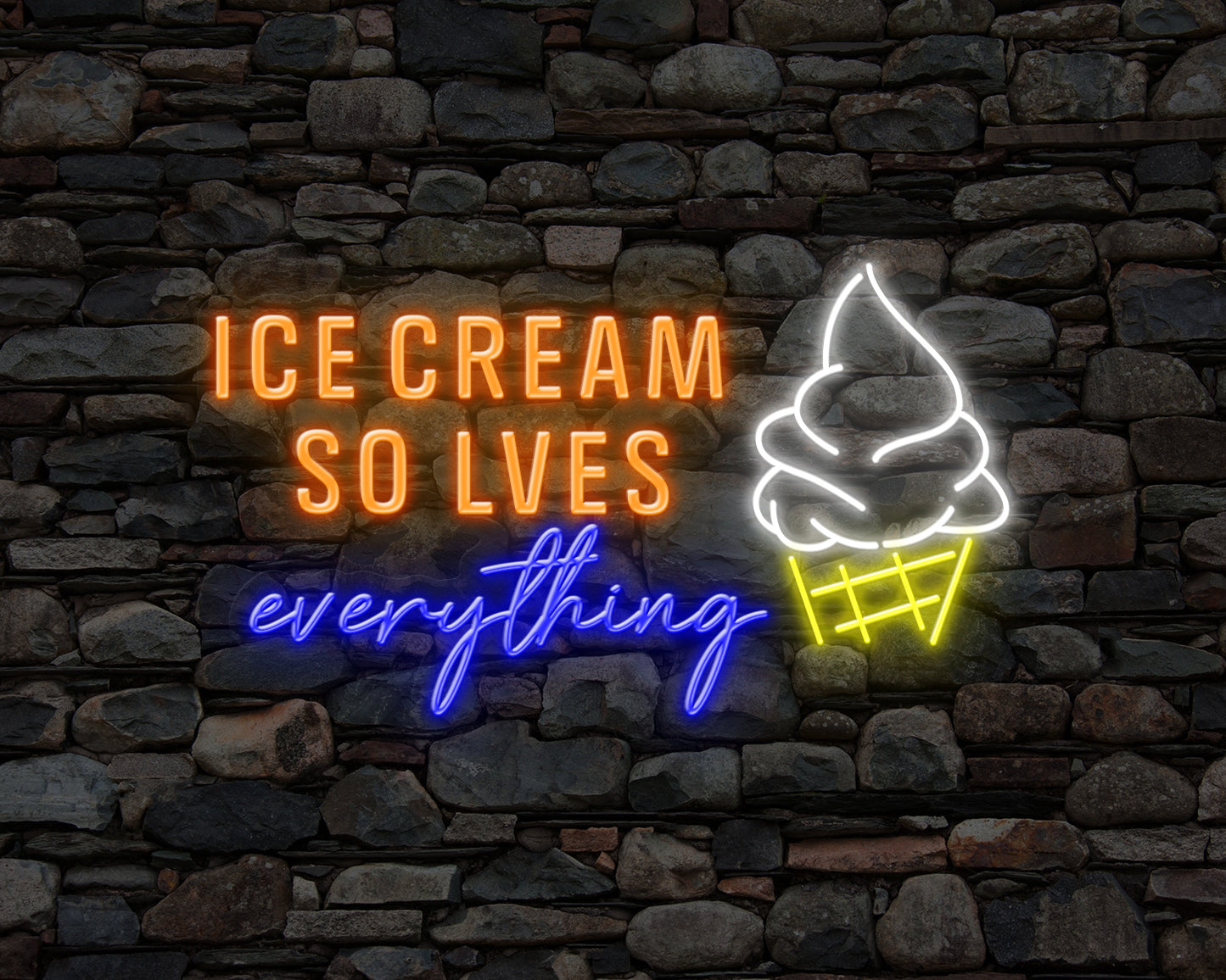 Ice Cream Solves Everything Neon Sign