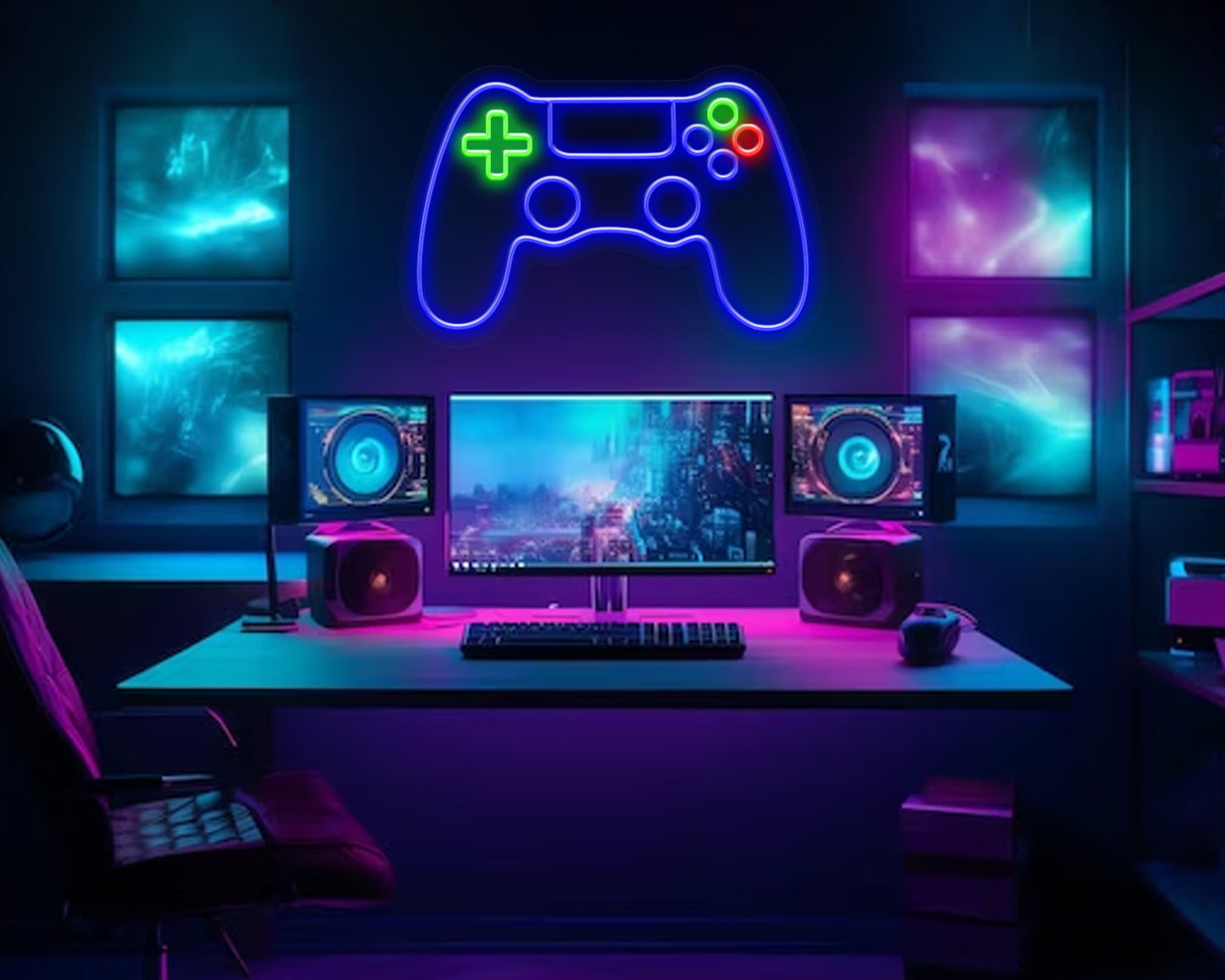 Game Remote Neon Sign