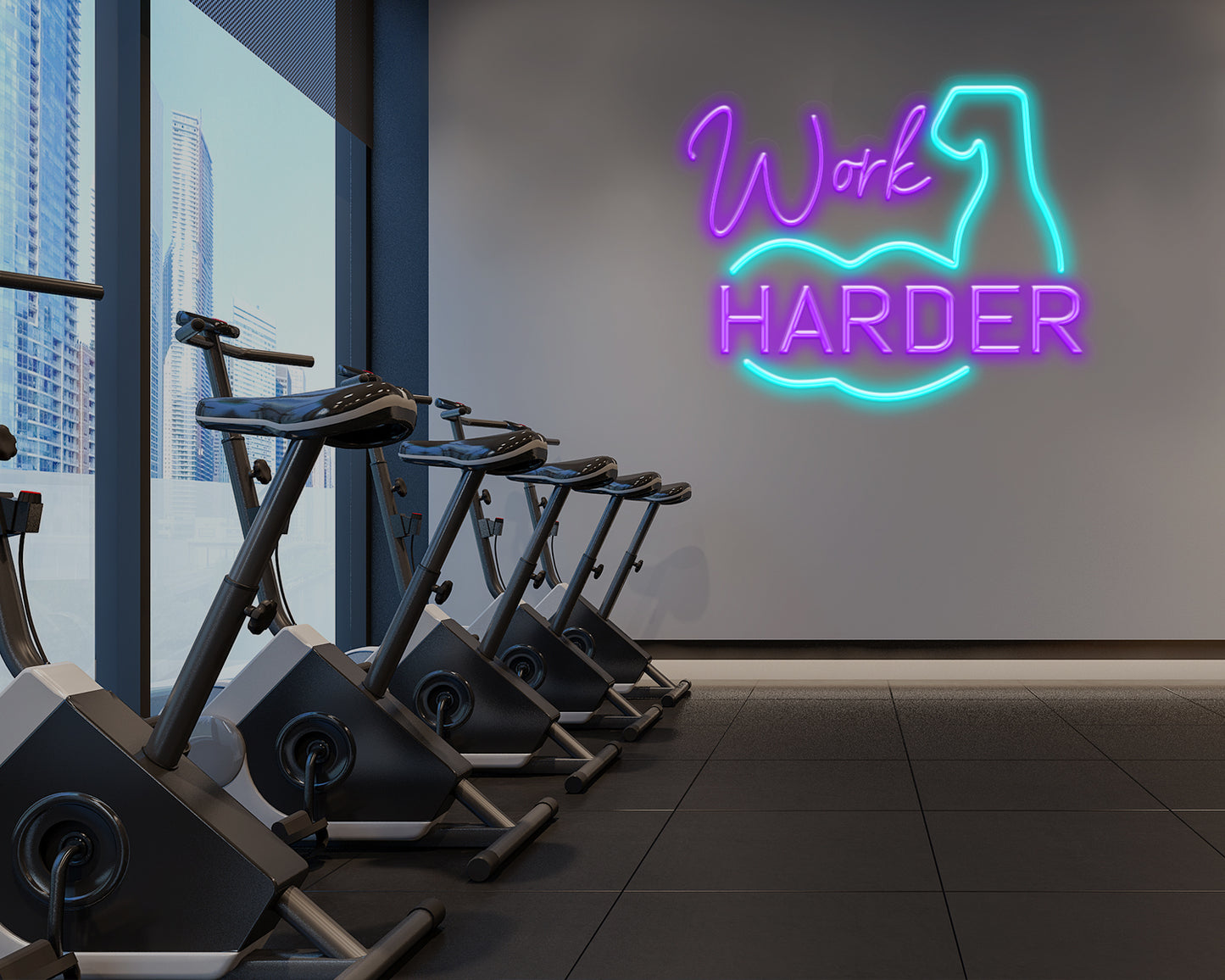 Work Harder Neon Sign