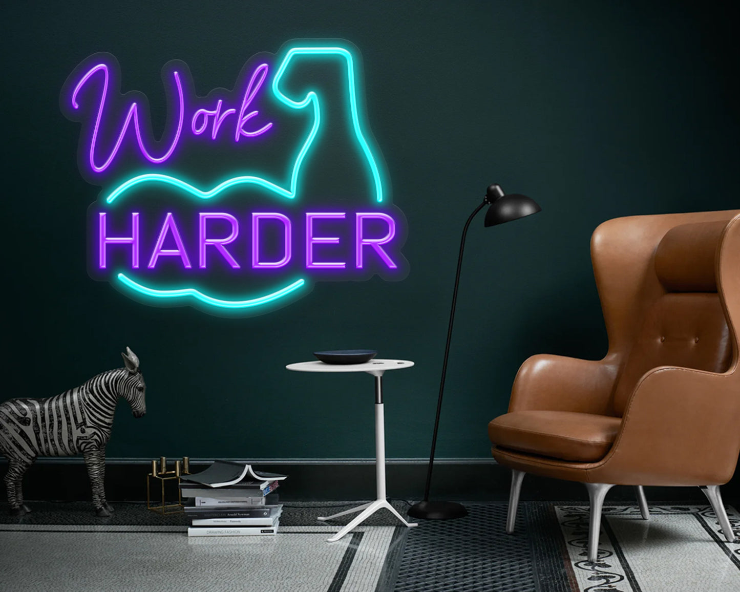 Work Harder Neon Sign