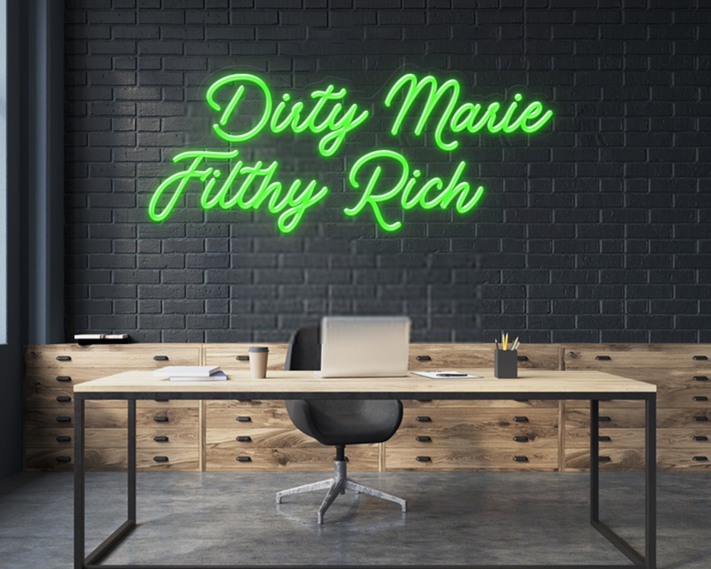 Dirty Marie Filthy Rich Neon Sign