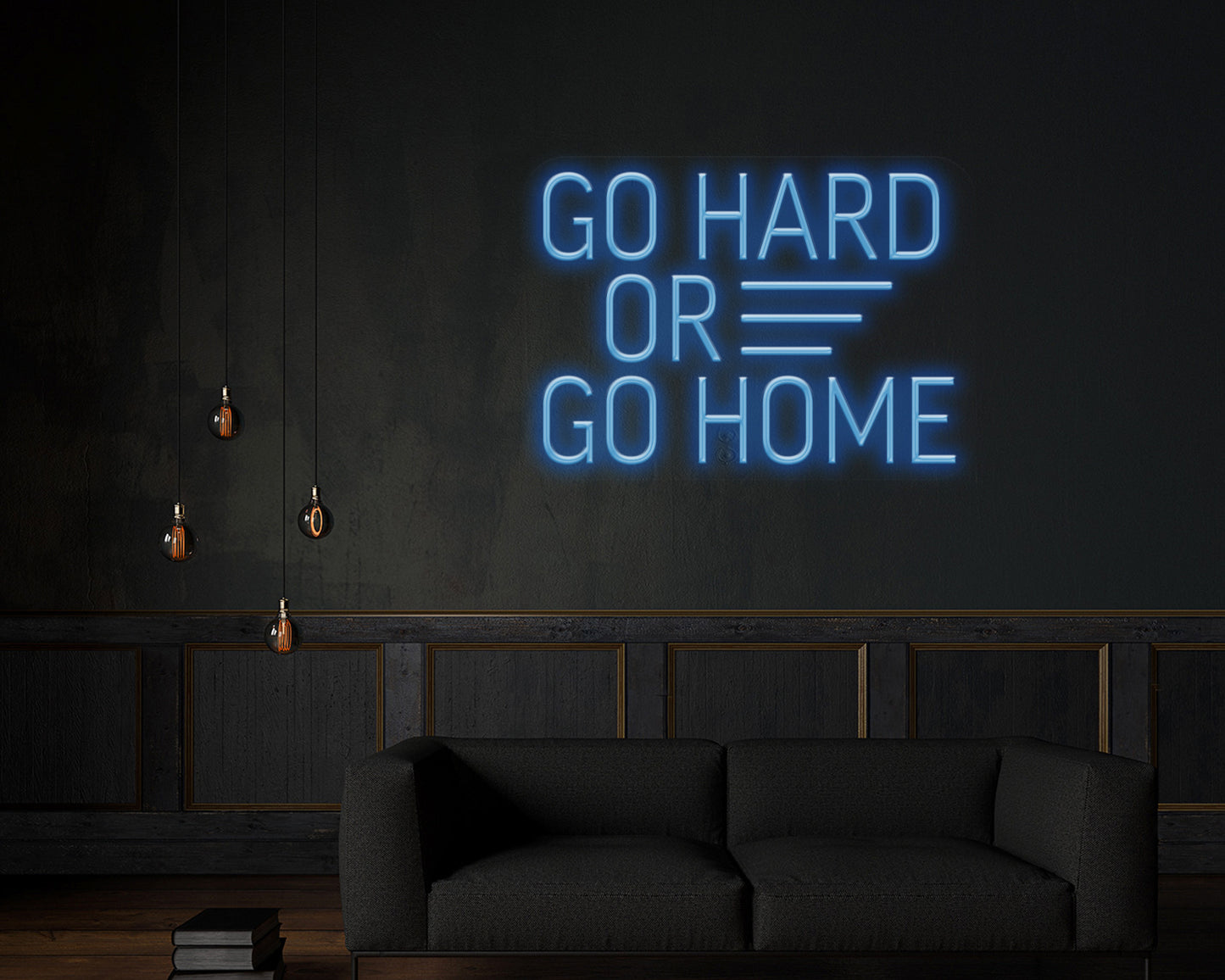 Go Hard or Go Home Neon Sign