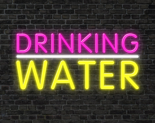 Drinking Water Neon Sign