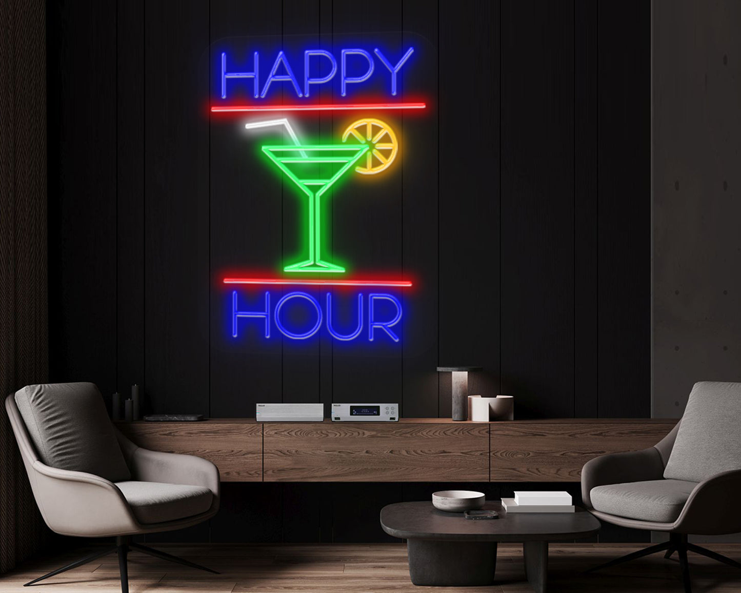 Happy Hour Neon Sign