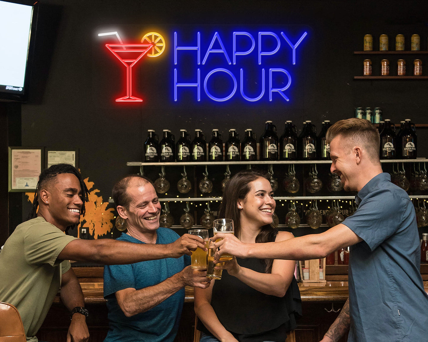 Happy Hour Neon Sign