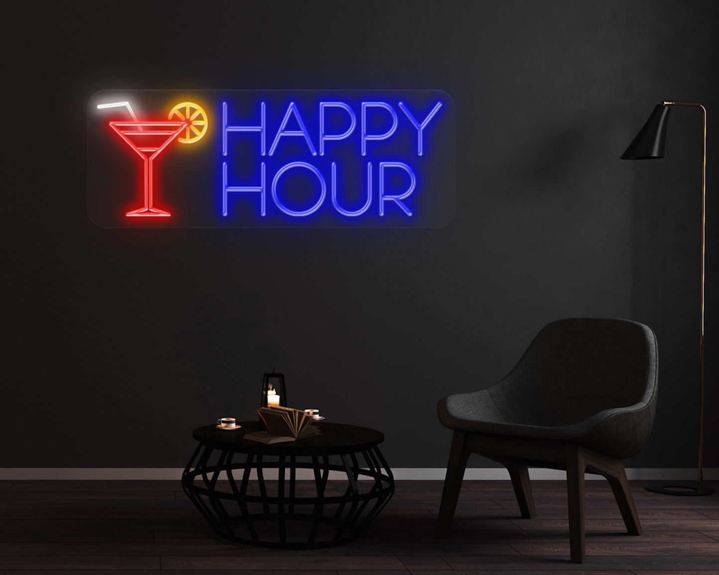 Happy Hour Neon Sign