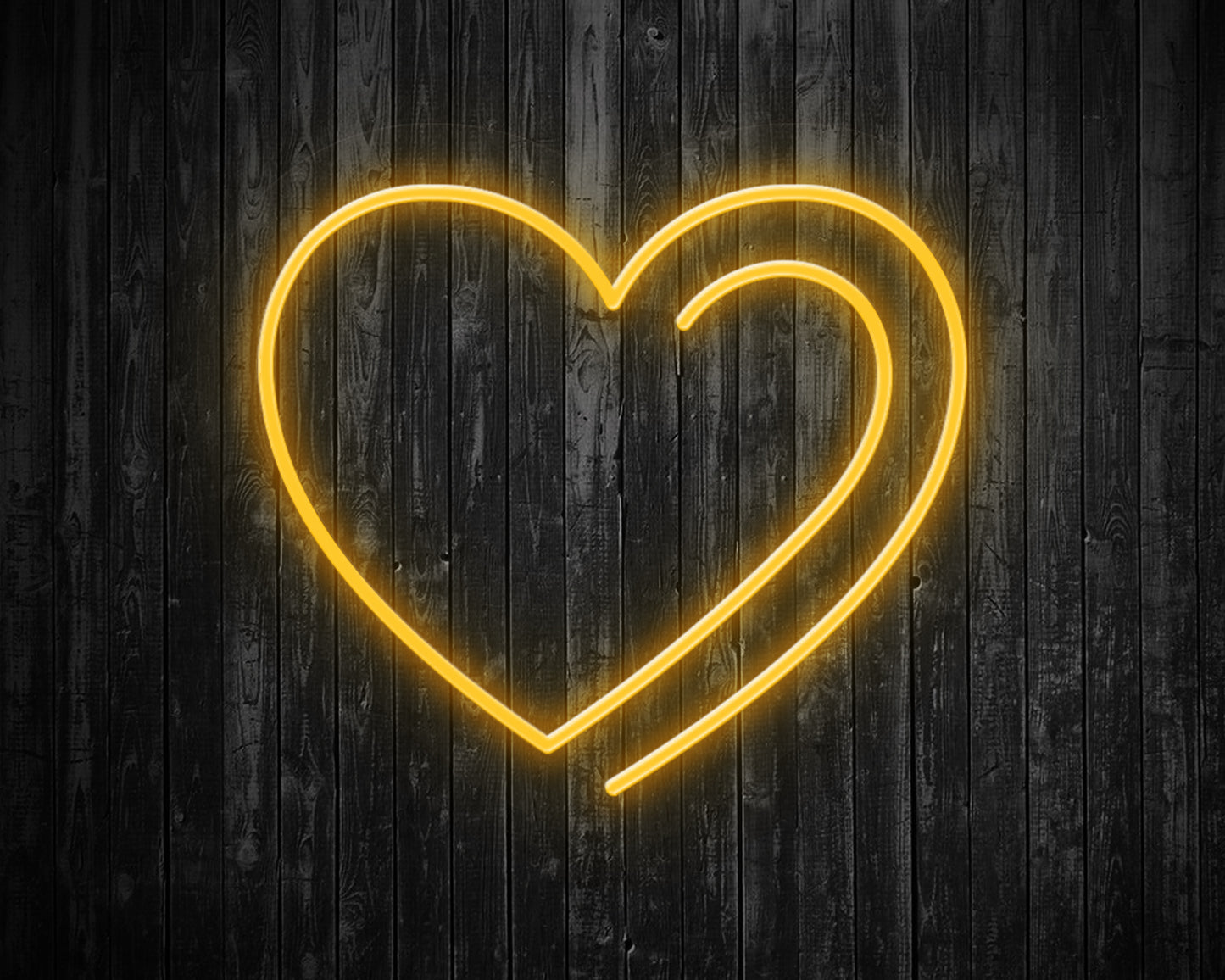 Card Heart Icon Neon Sign