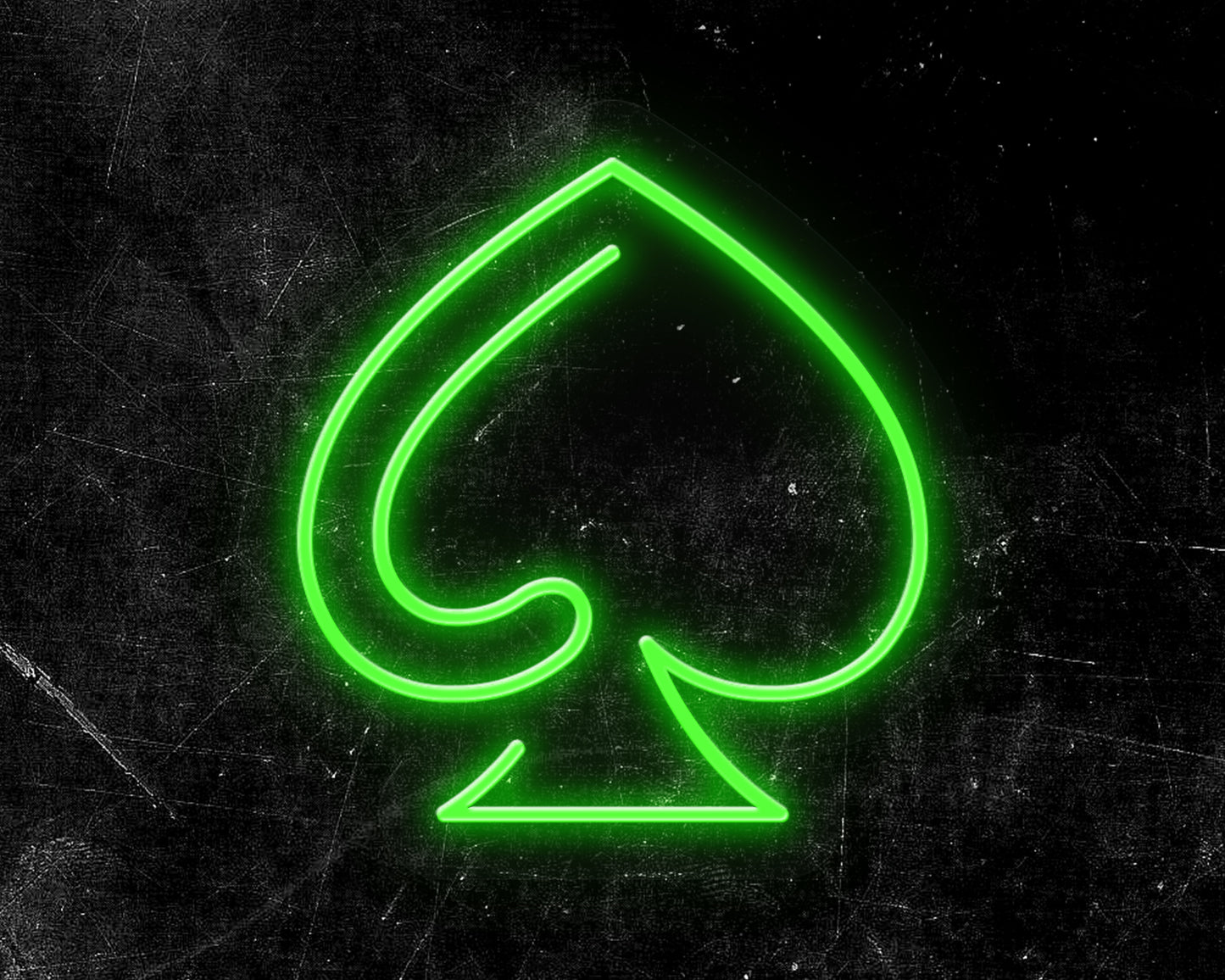 Card Icon Spade Neon Sign