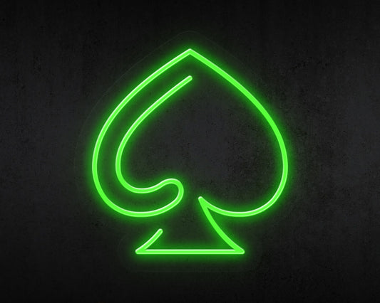 Card Icon Spade Neon Sign