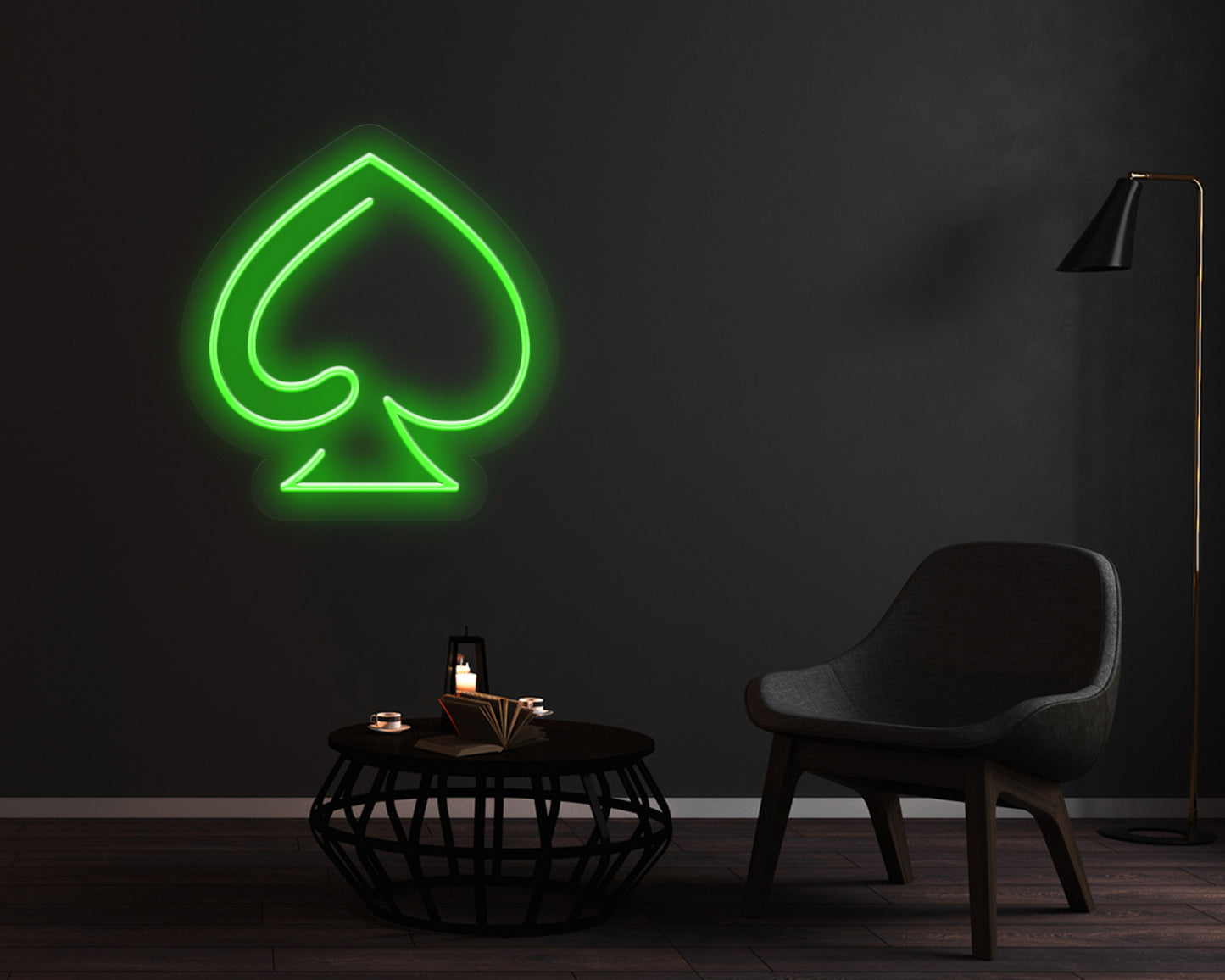 Card Icon Spade Neon Sign