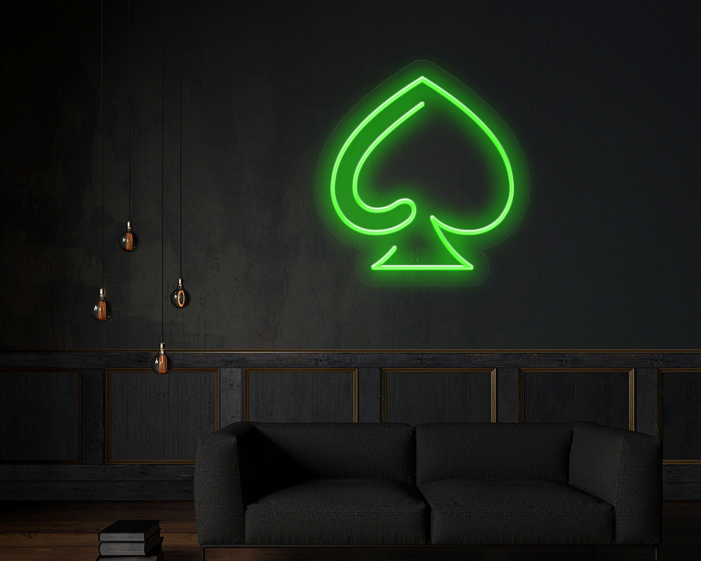 Card Icon Spade Neon Sign