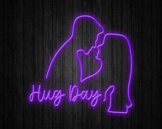 Hug Day Neon Sign