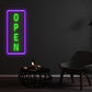 Open Vertical Neon Sign