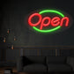 Open Two Colour Neon Sign