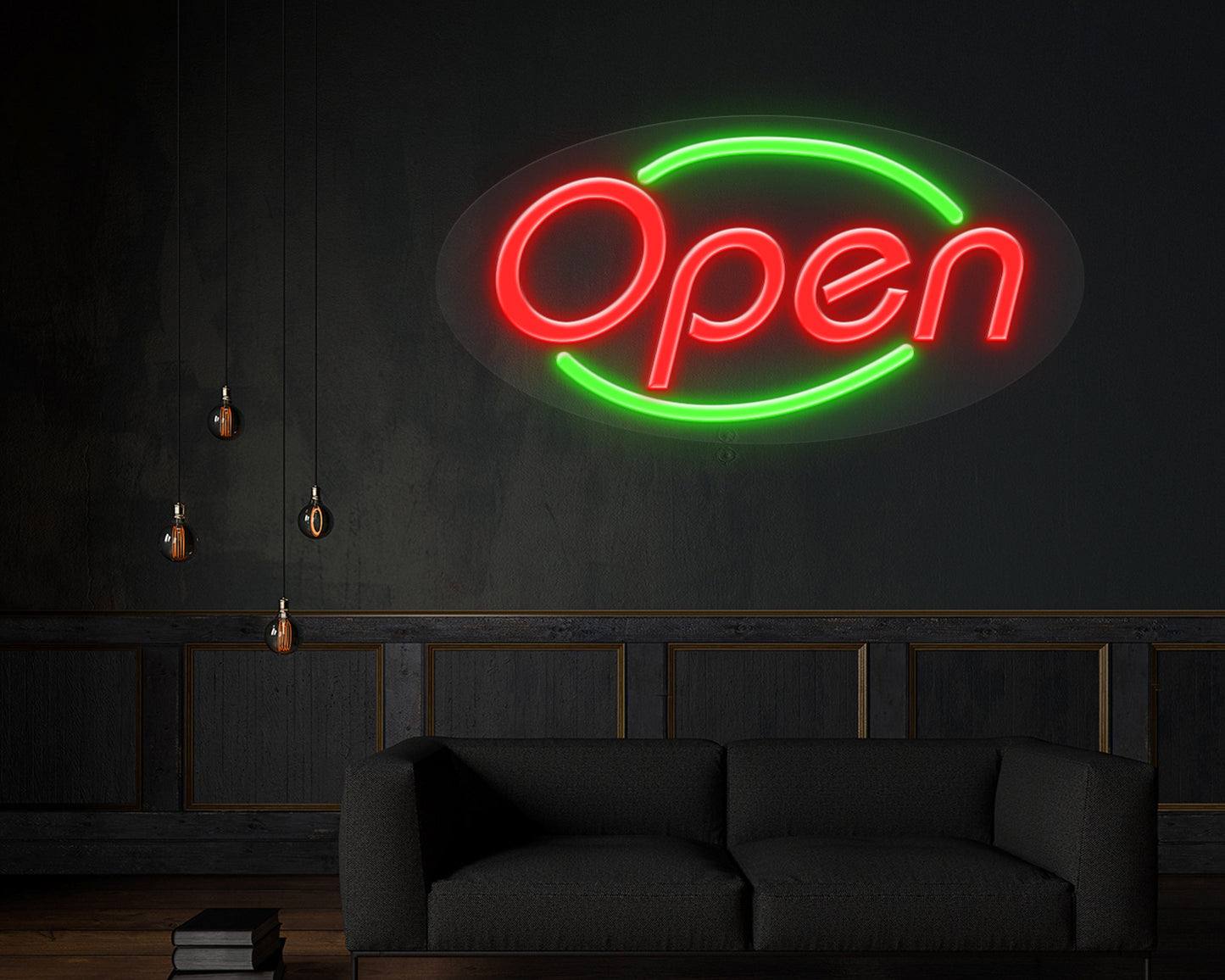 Open Two Colour Neon Sign