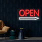 Open Arrow Neon Sign