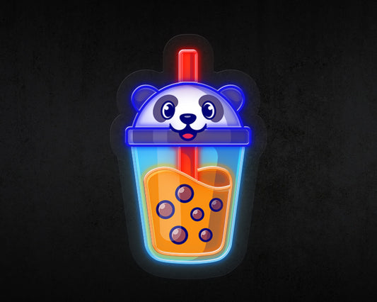 Cute Panda Boba Neon Sign