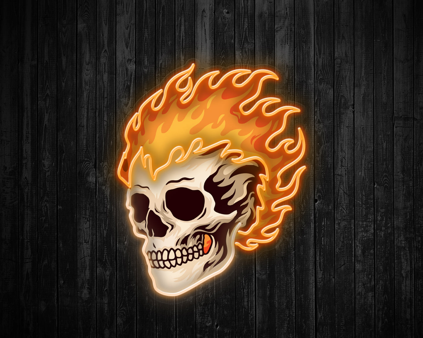 Fire Skull Neon Sign