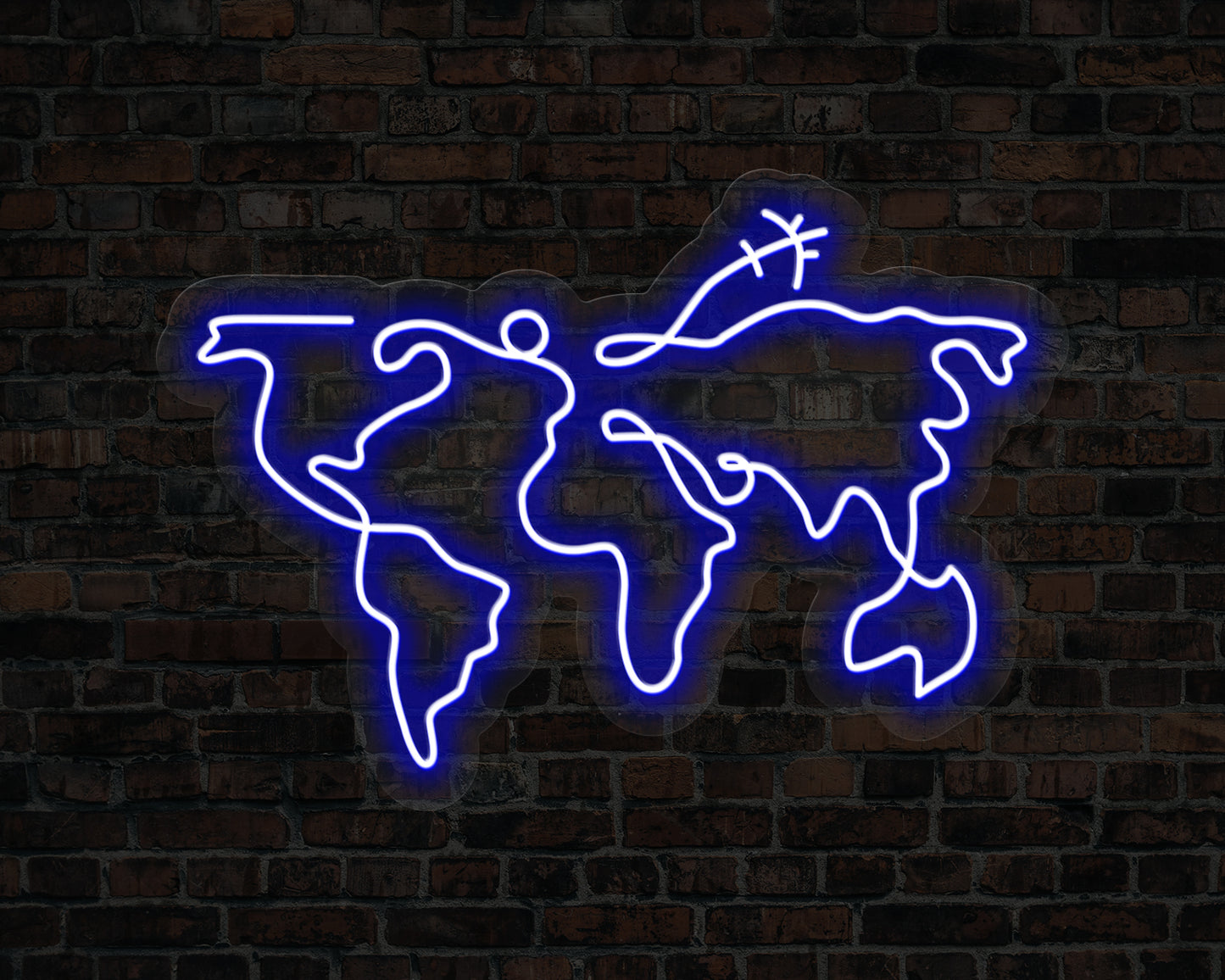 World Map Neon Sign