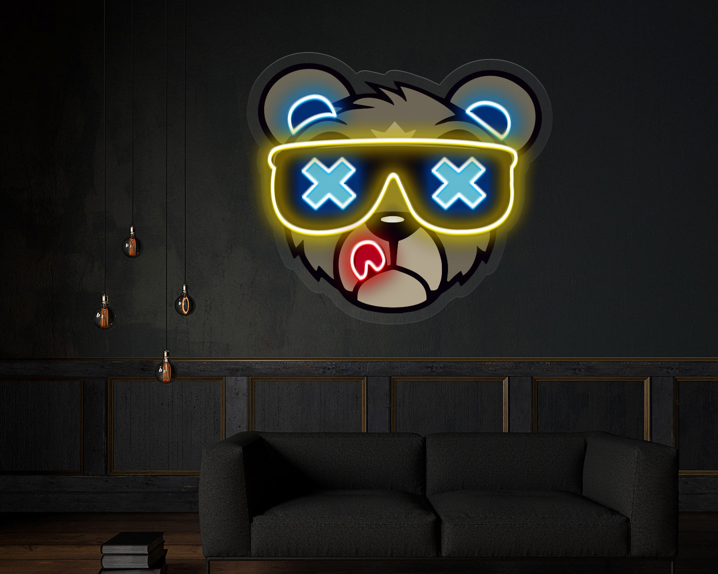 Bear Wipeout Neon Sign