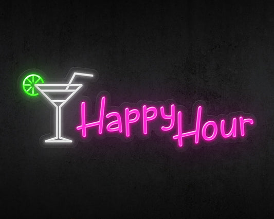 Happy Hour Neon Sign