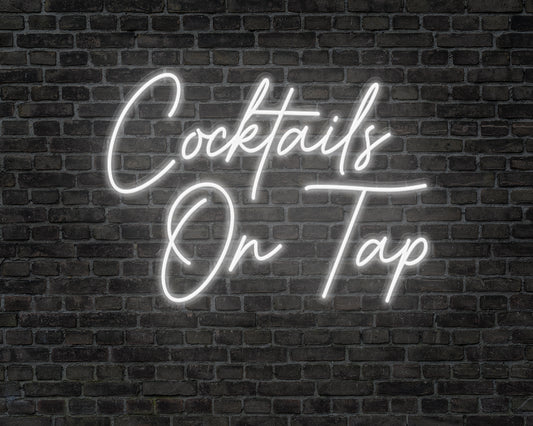 Cocktails on Tap Neon Sign