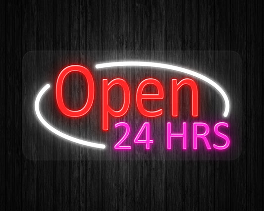 Open 24 HRS Neon Sign