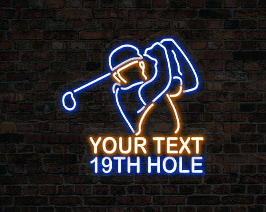 Custom 19th Hole Golf Neon Sign