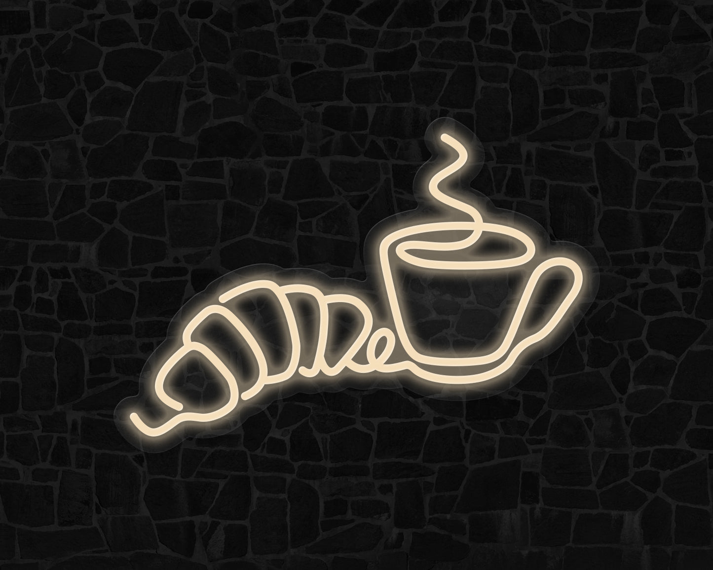 Croissant & Coffee Neon Sign