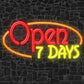 Open 7 Days Neon Sign