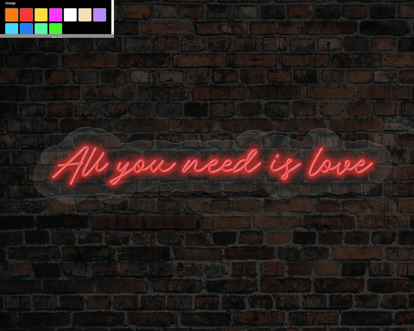 All You Need Is Love LED Neon Sign