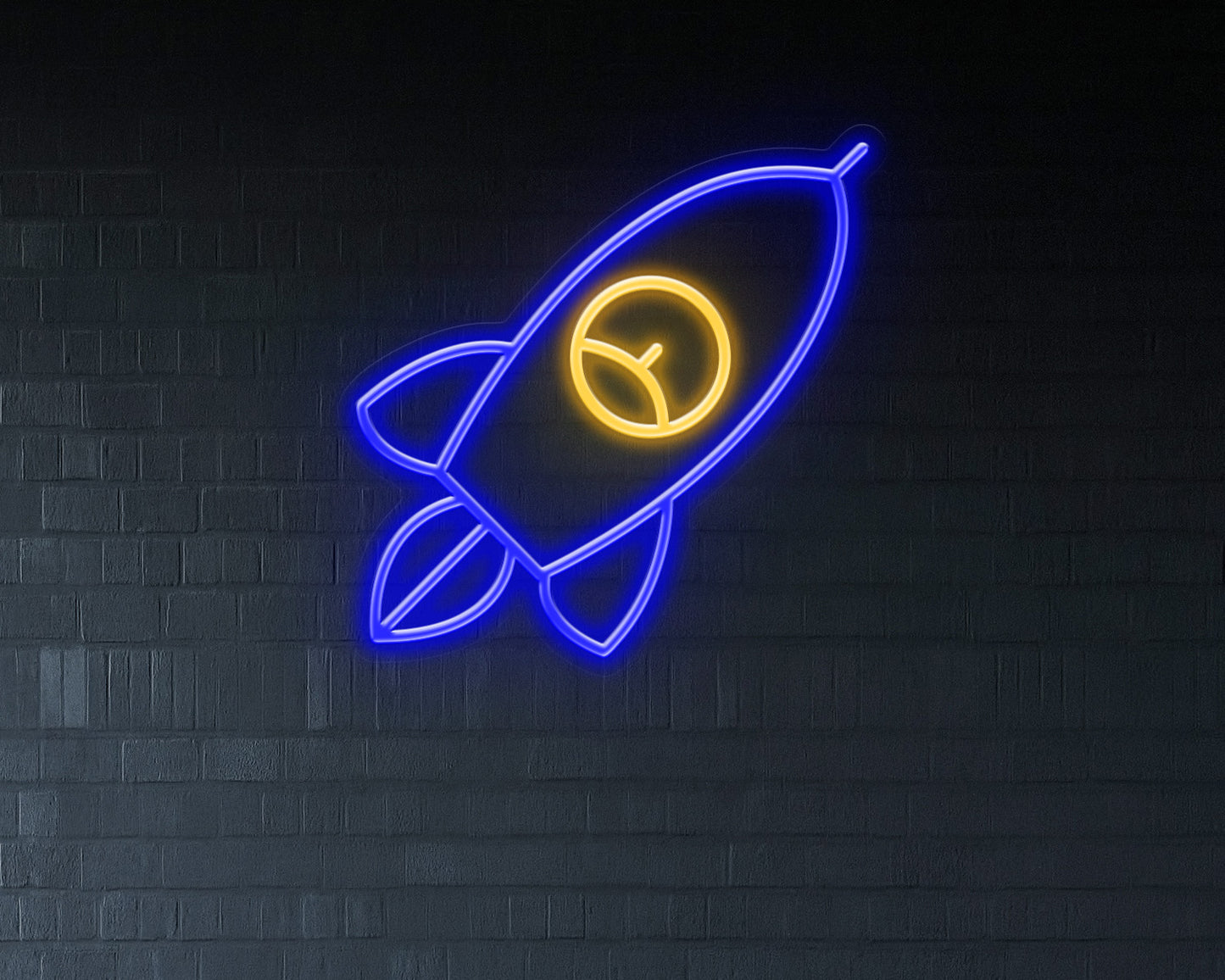 Rocket Ship Neon Sign