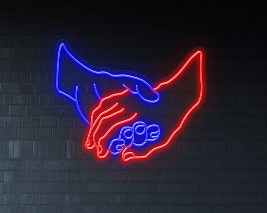 Lovers Holding Hands Neon Sign